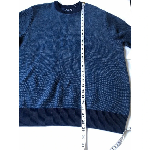 Chaps navy crewneck mens knit sweater size L NWT! - Picture 6 of 6